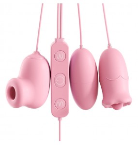 MizzZee - Climax 3-Way Vibrating Eggs (USB Power Supply - Pink)